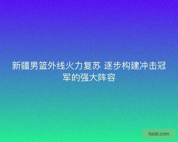 新疆男篮外线火力复苏 逐步构建冲击冠军的强大阵容 新疆男篮外线火力复苏 逐步构建冲击冠军的强大阵容